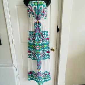 Pink owl maxi dress